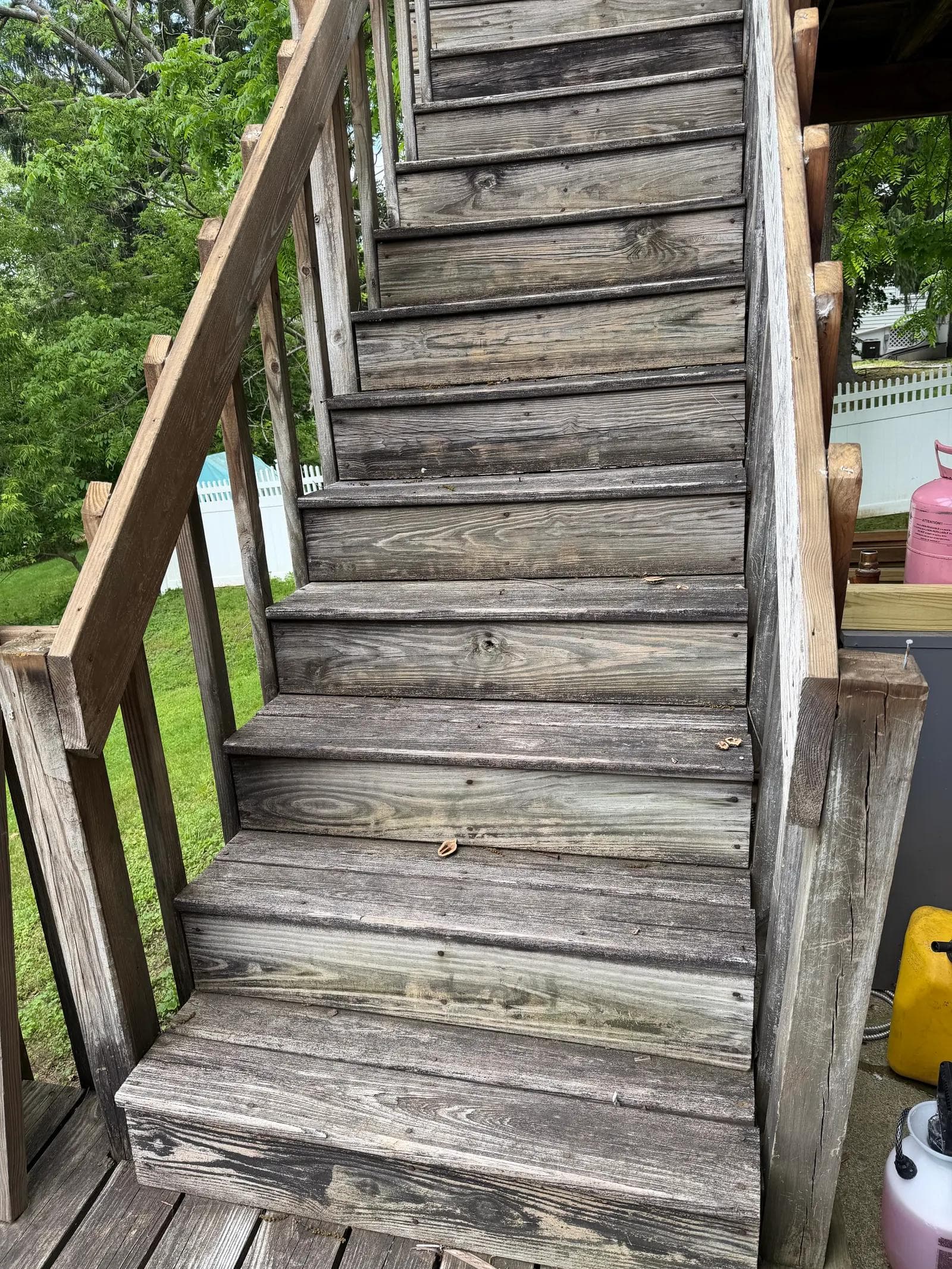 Deck Stairs Cleaning — before