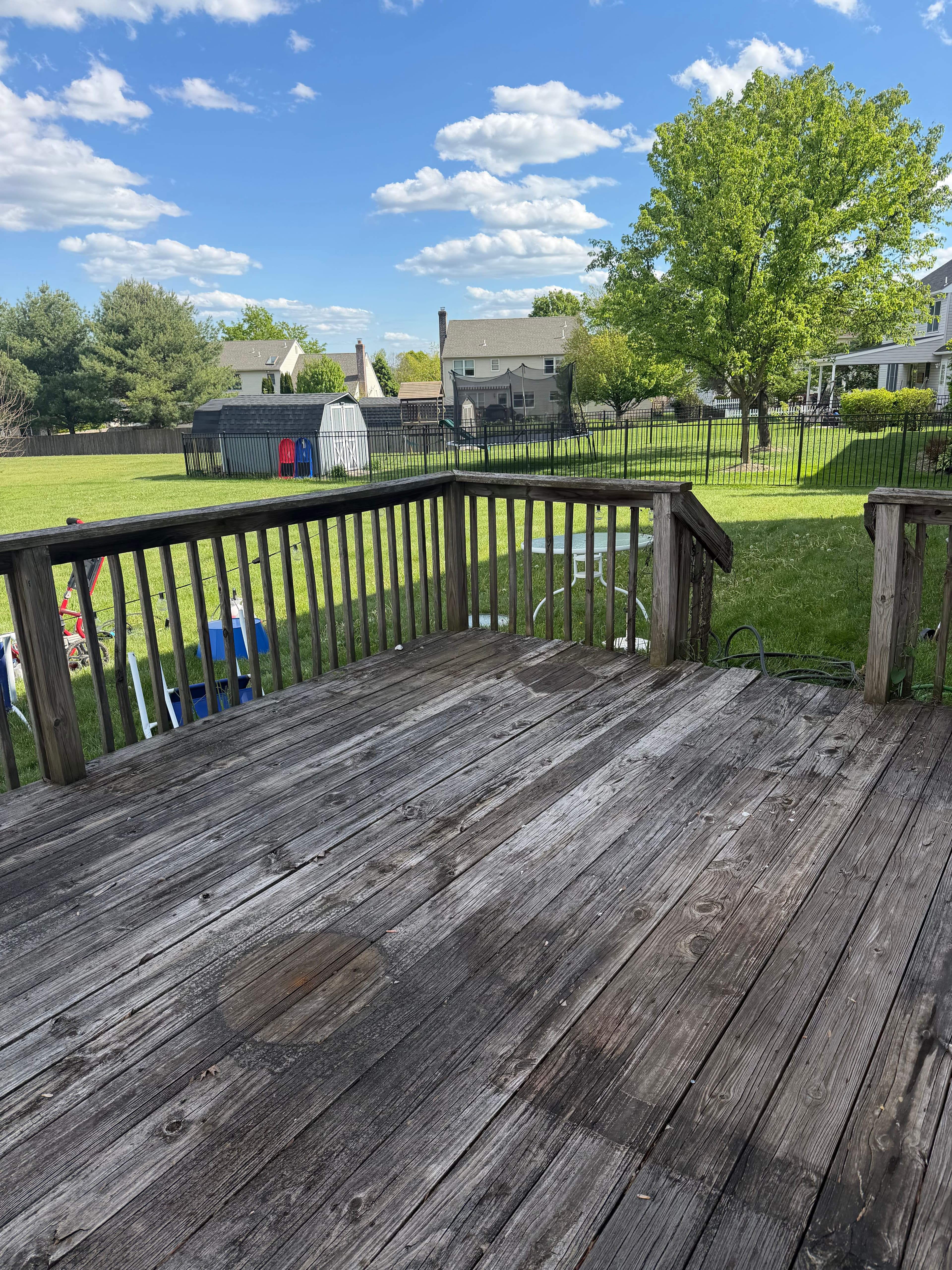Unpainted Wood Deck — before